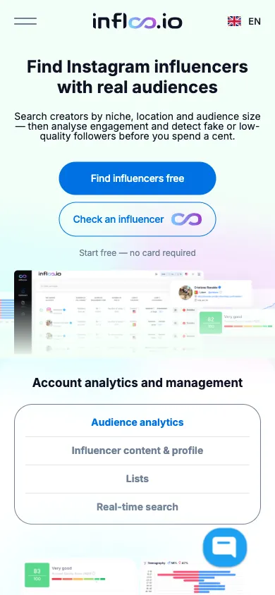 Infloo.io — versiunea mobilă