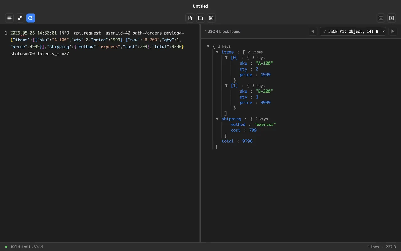 LogJSON — vizualizator JSON pentru loguri