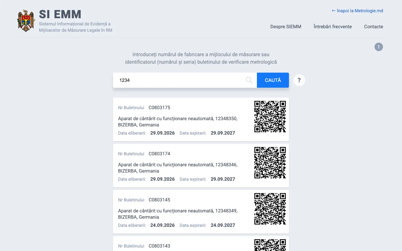 SIEMM — registrul mijloacelor de măsurare legale